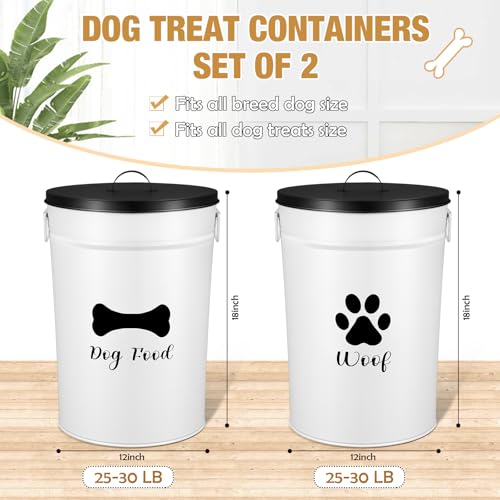 DoubleFill Extra Large 30 lb Metal Dog Food Storage Containers, White - color: White, size: Extra Large 30 lb