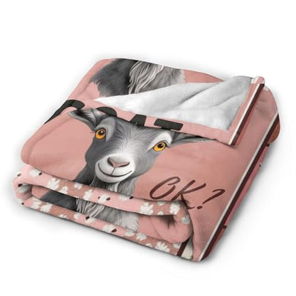 Goat Blanket, Soft Plush Fleece Farm Animal Throw Blanket - Cozy Warm Stuff Blankets Bedding Goat Gifts for Women Girls Kids Adults 60"X80" - color: Goat, size: 80"x60"