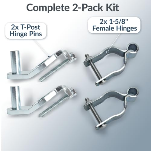 T-Post Gate Hinge Kit, 1-5/8″Chain Link Fence Gate Post Hinge Pins