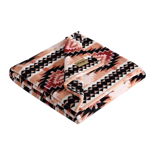 Wrangler - Soft Plush Throw Blanket for Bed & Couch, 50x70 - color: Plains Creek Pink, size: 50" x 70"