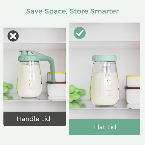 Momcozy Glass Breast Milk Pitcher Lid, Dishwasher Safe Food Grade Caps 1pc - color: Green, size: Flat Lid
