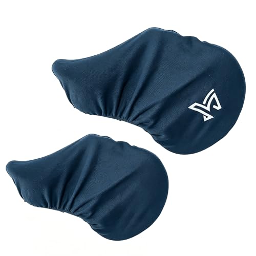 2Pcs Fleece Saddle Cover, One Size Fits All Purpose & Close Contact English Saddles, Stretch Fit, Machine Washable, Protects from Dust & Scratches, Navy