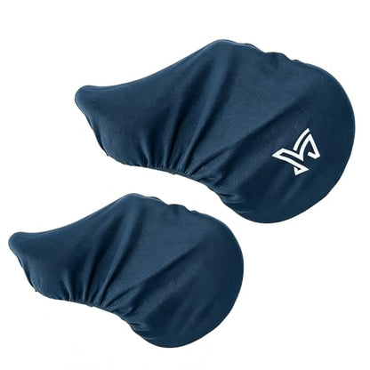2Pcs Fleece Saddle Cover, One Size Fits All Purpose & Close Contact English Saddles, Stretch Fit, Machine Washable, Protects from Dust & Scratches, Navy