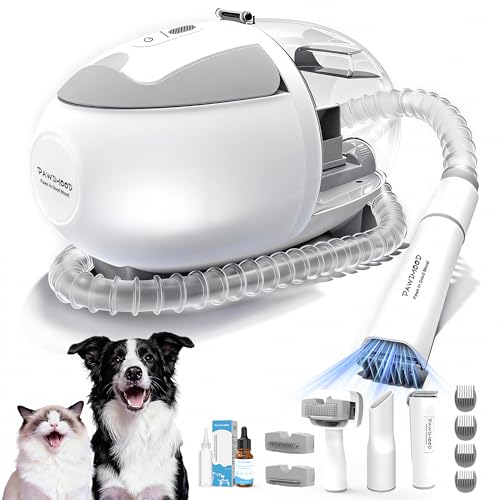 Dog Grooming Vacuum,6-in-1 Pet Grooming Kit,13000Pa,2L Dust Cup | Low Noise <55dB, Steam Brush for Shedding, Clipper & Grooming Kit, Professional for Dogs Cats, Home Cleaning Use - color: Gray