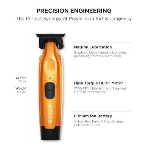 Cocco Hyper Veloce Pro Trimmer, Digital Gap Graphene Blade Edger - color: Orange