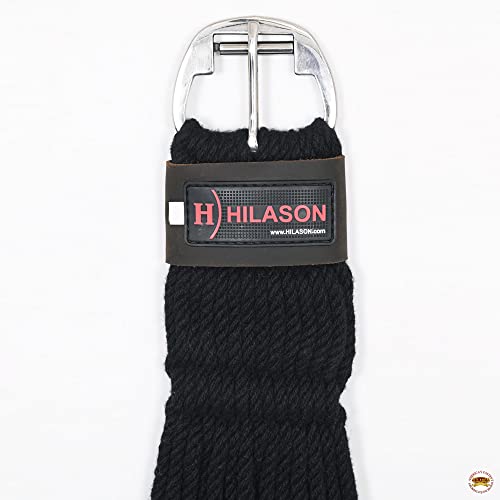 HILASON Horse Western 27 Strand Double Weave Black Roper Cinch | Girth Strap for Horses Back Saddle - size: 26 In