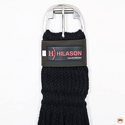 HILASON Horse Western 27 Strand Double Weave Black Roper Cinch | Girth Strap for Horses Back Saddle - size: 26 In