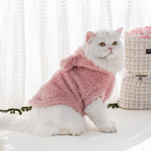 Selena Cat Bunny Ears Costume Cute Dog Kitten Hoodies Sweater Rabbit Ears Puppy Pet Apparel (Large,Pink) - color: Pink, size: Large