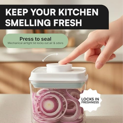 Bop Top Airtight Food Storage Containers | Pop-Top Lid | Multi-Pack | kitchen canister set, for flour, sugar, snacks, pasta, baking - color: Set of 2