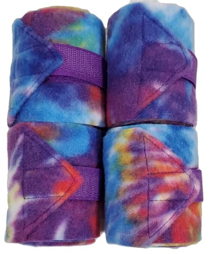 Big Black Horse Tye Dye Fleece Polo Leg Wraps - Set 4 (Mini) - size: Mini
