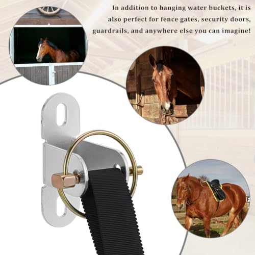 AHANDMAKER 6 Pack 304 Stainless Steel Water Bucket Hooks with Quick Release Pin Heavy Duty Iron and Horse Stall Bucket Holder for Horse Stall Stable Barn Livestock Feed Water Trough Mounting