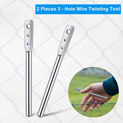 2 Pack 3 Hole Wire Twister Multi-Functional Bender High-tensile Wire Tool Twisting Tool Fencing Tool for Fixing Fence Wire and Wire Clip