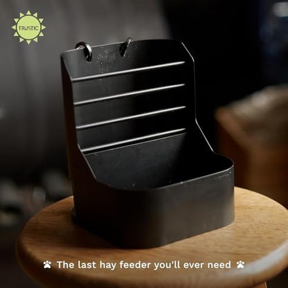Hay and Food Feeder for Rabbit, Guinea Pig, Bunny, Chinchilla, Heavy Duty Metal Bin 5.5 x 5.5 x 7 inch (Pack of 2) - size: Pack of 2