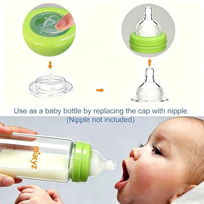 Matyz Glass Breastmilk Storage Set, 6 Pack 10oz, Compatible with Spectra Medela Philips Avent Pumps, Wide-Mouth Leakproof Containers for Freezing & Feeding, BPA-Free (3 Green & 3 Blue Lids) - color: [6 Pack] 3 Green & 3 Blue Lids - 10 Ounce Borosilicate G