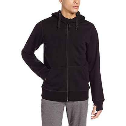 Merino Wool Hoodie - Expedition Heavyweight - Fleece Brushed Sweatshirt - color: Black, size: X-Large