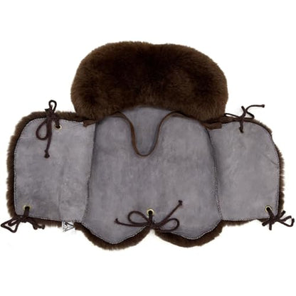 Sheepskin Saddle Seat Cover，Genuine Sheepskin Western Saddle Pad - color: Brown