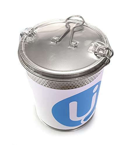 Commercial Grade D 3.9" X H 5.3" Genuine Stainless Steel 18/8 Perforated Strainer - One Touch Lock System - Restaurant & Home Use
