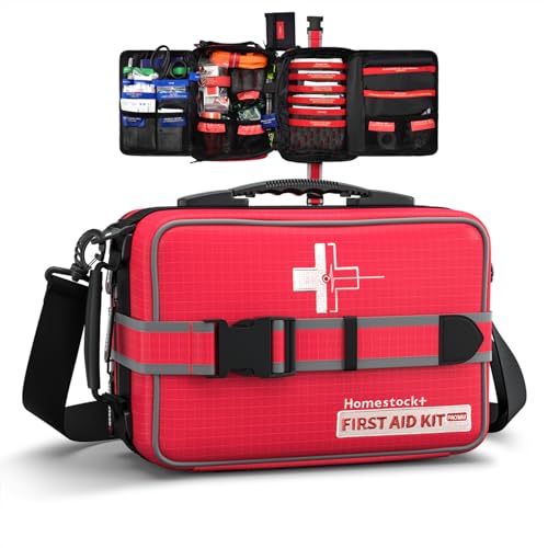 Advanced Comprehensive First Aid Kit with Well Organized Labelled Compartments Removable MOLLE System First Aid Trauma Kits for Car, Home,Camping, Office and etc.-401 Piece - size: Extra Extra Large