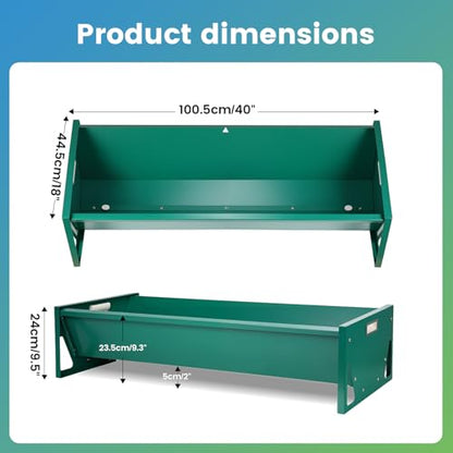 Goat Feeder Horse Trough Livestock Grain & Hay Feeder | Heavy-Duty Galvanized Steel Livestock Feeding Trough with Drain Holes, Works for Deer, Goat, Sheep, Cattle, Horse and Pig