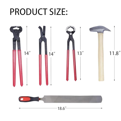 11pcs Farrier Tools Farrier kit Horse shoeing Tools Farrier Supplies Farrier Tools for Horses Cattle Sheep and Donkeys