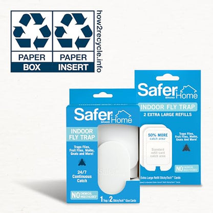 Safer Home SH5032XL Trap Refill Pack of Extra Large Glue Cards for SH502 Indoor Fly Trap, Official Safer Home Refills with StickyTech Glue Technology, 2 Count (Pack of 1) - size: 2 XL Safer Home Glue Cards