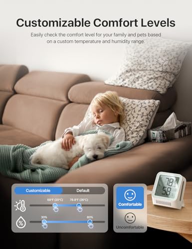X-Sense Wi-Fi Thermometer Hygrometer with LCD, 3 Sensors & Base Station - color: White, size: Digital, 3-Pack with 1 Base Station