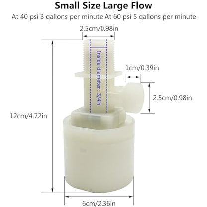 Water Float Valve, Water Level Control Water Tank Traditional Float Valve Upgrade 2 PCS(3/4", up inlet) - color: up inlet, size: 3/4" to 3/4"