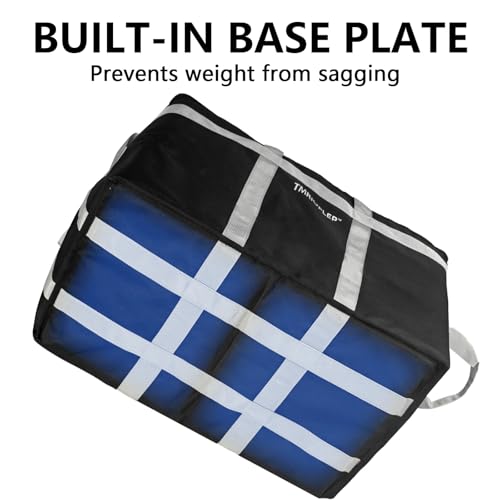 Food Distribution Insulated Bag, Insulated Cold Meal Bag with Attached Bottom and Divider for Hot and Cold Food Outside (No partitioned, Black)