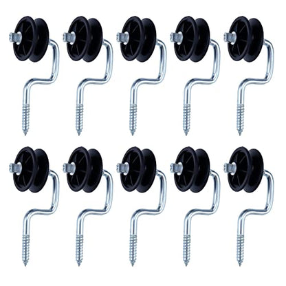 10 Pack Self-tapping Farm Electric Fence Wood Post Insulators, Screw-in Corner Polyrope Insulators, Wood Post Anchors Corner Insulators