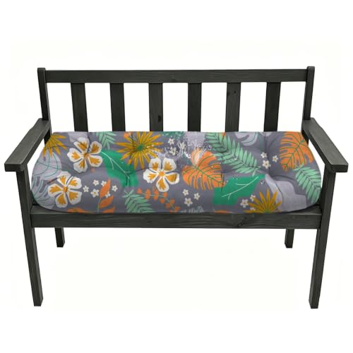 Outdoor Bench Cushion Waterproof Swing Loveseat Cushions for Patio - color: Orange Grey