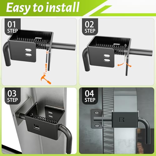 2 Pack Heavy Duty Trailer Gate Spring Latch Complete Kit