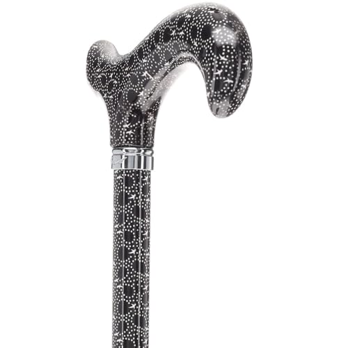 Royal RC Canes Walking Sticks for Men and Women - Stylish Designer Fashionable Adjustable Derby Canes - Lightweight Aluminum Cool Walking Sticks with HD Patterns - color: Back / White