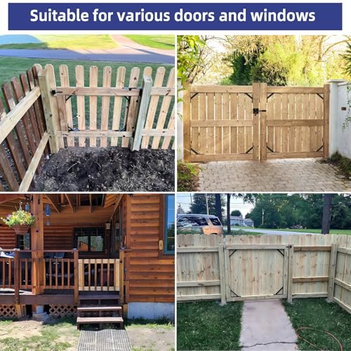 Fence Gate Kit Gate Hardware, 2 Set Anti Sag Gate Kit Heavy Duty No Sag, Anti Twist Gate Frame Corner Brackets Kit Withstand 150 lbs, Gate Hardware Kit for Wood Fence Gate - style: 2 Set
