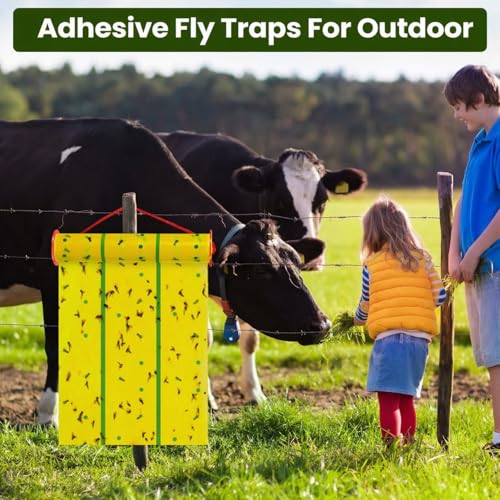 Qualirey 5 Pcs Giant Flypaper Fly Traps, 295ft Sticky Yellow - color: Yellow and Green