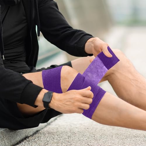 Treela 48 Pack Self Adhesive Wrap Bandage, Purple, 2 Inches x 5 Yards - color: Purple, size: 2 Inch X 5 Yards