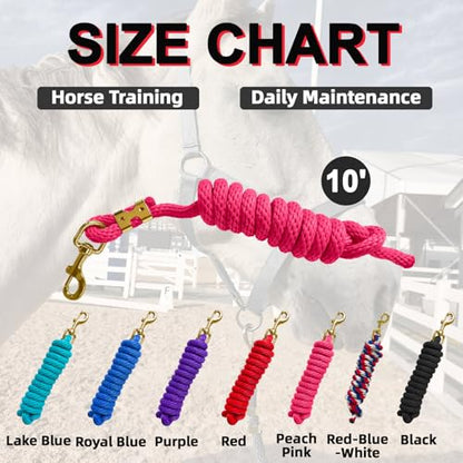 5/8" x 8' Nylon Horse Lead Rope (Peach Pink) - color: Peach Pink