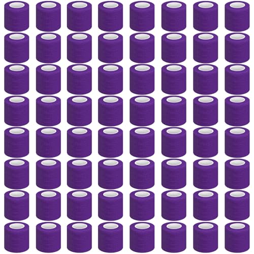 Treela 64 Pack 2" X 5 Yards Self Adhesive Bandage Wrap Dark Purple - color: Dark Purple, size: 2 Inch X 5 Yard