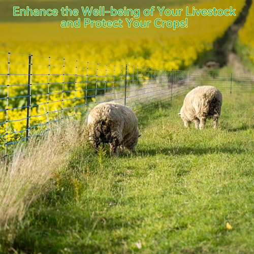 PPOLB Highly Visible Blue Electric Fence Netting, 35.4" H x 164' L, Portable Livestock Nets Mesh for Goats, Sheep, Hogs, Dog, Electric Fencing for Backyards, Homesteaders, Farms Ranches, and Gardens - size: 35.4" H x 164' L