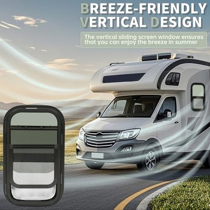 HECASA Vertical RV Window 12" W x 22" H, Replacement Cargo Trailer Windows - size: 12" W x 22" H