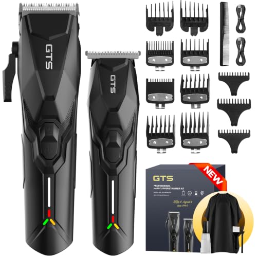 Professional Hair Clippers for Men, Professional Barber Clippers and Trimmer Set, Mens Cordless Hair Clipper for Barbers Haircut Kit Fade Black - color: Black