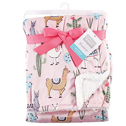 Hudson Baby Unisex Baby Plush Mink and Sherpa Blanket, Llama, One Size - color: Llama, size: One Size