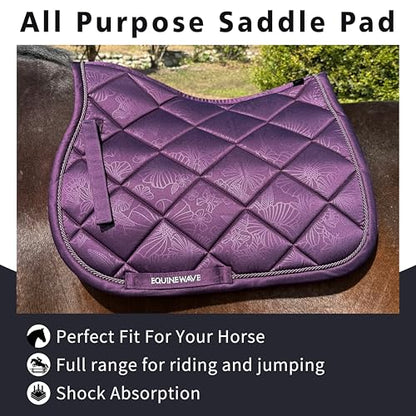 EQUINEWAVE Embossed All Purpose Saddle Pad - color: HORTENIA