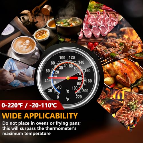 Meat Thermometer - Instant Read Food Thermometer with 5.5-Inch Stainless Steel Probe for Cooking, Steak, Bread, Chicken, Grilling, Milk, Tea & Coffee - 1.5-Inch Dial Kitchen Temperature (1PCS)