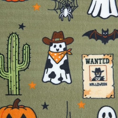 Wrangler - Soft Plush Throw Blanket for Bed & Couch, 50x70 - color: Ghost Wanted Green, size: 50" x 70"