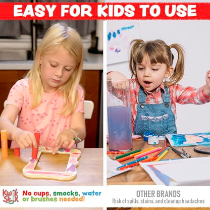 Kwik Stix Solid Tempera Paint Sticks – 12 Pack of Green – Same Color Washable, Quick Dry (90 Seconds), ASTM Certified, Non-Toxic, Allergen-Free Kids & Toddler Art Supplies for Home, School & Crafts - color: Green