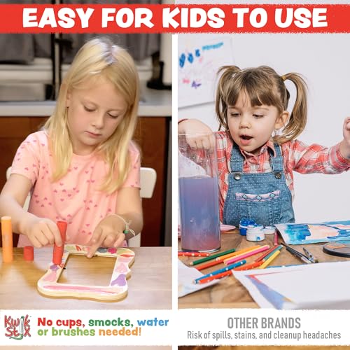 Kwik Stix Solid Tempera Paint Sticks - 12 Pack of White - Same Color Washable, Quick Dry (90 Seconds), ASTM Certified, Non-Toxic, Allergen-Free Kids & Toddler Art Supplies for Home, School & Crafts - color: White