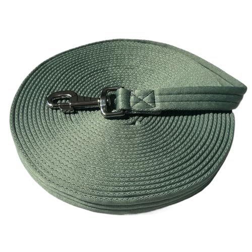 Horse Training Lunge Line with Alloy Trigger Buckle for Accurate Equestrian Training of 32.8 ft(10 Meters) - color: Olive Green