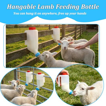 2pcs 800ml Lamb Feeding Bottle Thickened Goat Feeder Bottles Hang Upside Down Livestock Milk Bottle with Measurements Fawns Nursing Bottles for Goat Lamb Fawns Nigerian Dwarf Doeling