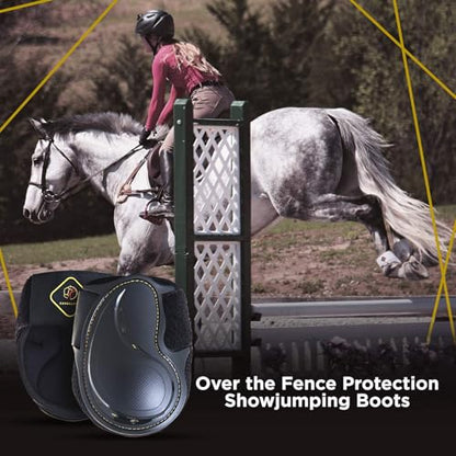 Kavallerie PRO-K Soft No Turn Bell Boots Ultimate Hoof Protection, with Anti-Spin Fastening System, Durable & Prevents Overreaching - color: Black, style: Fetlock Boots (Classic)