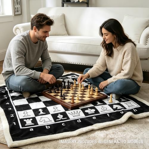 Sleepwish Throw Blanket, Black White Lightweight, Twin - color: Chessboard, size: Twin